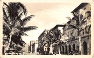 Honolulu Hawaii Bishop Street Scene Real Photo Antique Postcard K82859