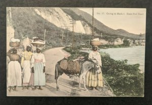 Mint Vintage Going Market Rock Fort Road Jamaica Printed Picture Postcard RPPC