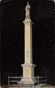 Kearney Nebraska Soldiers Monument At Night Antique Postcard K86242