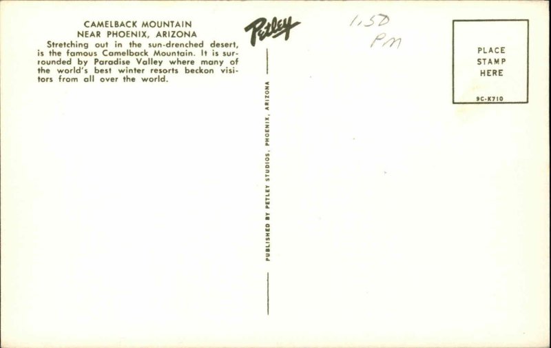 Phoenix Arizona AZ Camelback Mountain Golf Course 1950s-60s Vintage Postcard