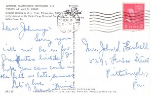 US    PC3631  WASHINGTON REVIEWING TROOPS AT VALLEY FORGE