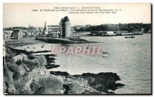 Old Postcard St Servan Sea view Generale taken tide gauge General view taken ...