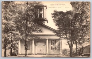 Wadsworth Ohio~Pillared Mennonite Church~Big Beautiful Belfry~1920s Postcard