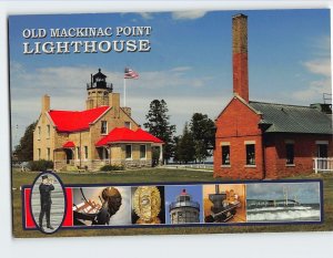 Postcard Old Mackinac Point Lighthouse Mackinaw City Michigan USA