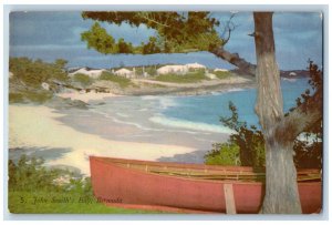 Bermuda Postcard Boat in Landing of John Smith's Bay View 1955 Posted Antique