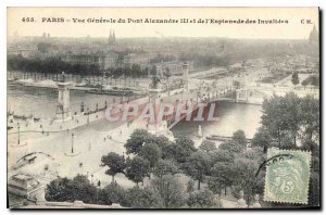 Old Postcard Paris General view of Alexandre III Bridge and the Esplanade des...