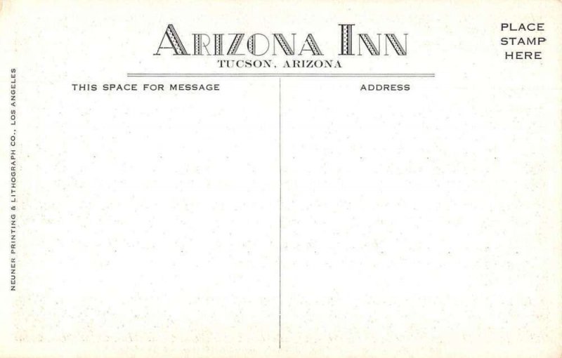 Tucson Arizona Arizona Inn Gardens Vintage Postcard AA21166