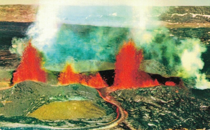 Hawaii Eruption Of Mauna Loa Volcano Vintage Postcard 07.58 