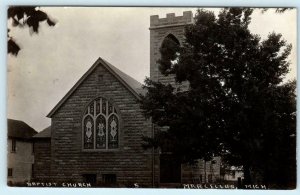 RPPC  MARCELLUS, Michigan MI - BAPTIST CHURCH Cass County c1910s-20s Postcard