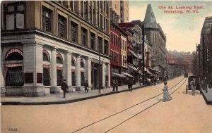 J56/ Wheeling West Virginia Postcard c1910 12th Street Stores East 336