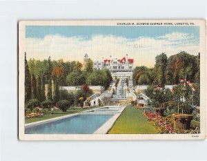 Postcard Charles M. Schwab Summer Home, Loretto, Pennsylvania