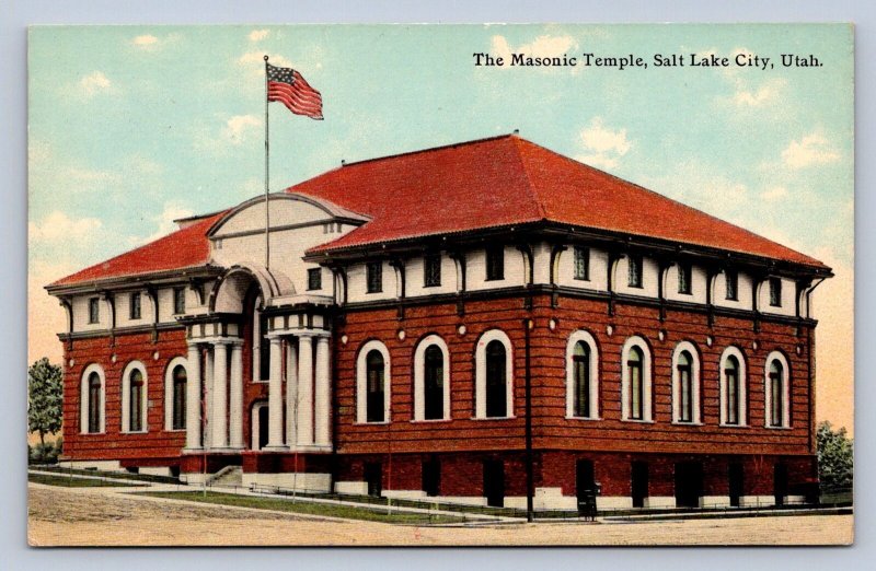 K8/ Salt Lake City Utah Postcard c1910 Masonic Temple Building 68