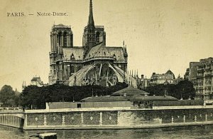 c.1910 Notre Dame Cathedral Paris France Vintage Postcard