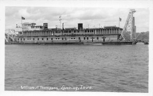 G41/ Lansing Iowa RPPC Postcard c1930s William A Thompson Ship River