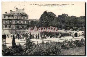 Paris - 6 - The Gardens and the Bassin du Luxembourg Old Postcard