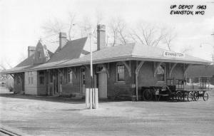 Evanston Wyoming 1963 Union Pacific train depot real photo pc Z20988