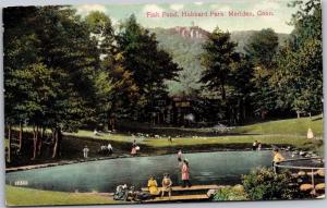 Fish Pond, Hubbard Park, Meriden CT Vintage Postcard L16 