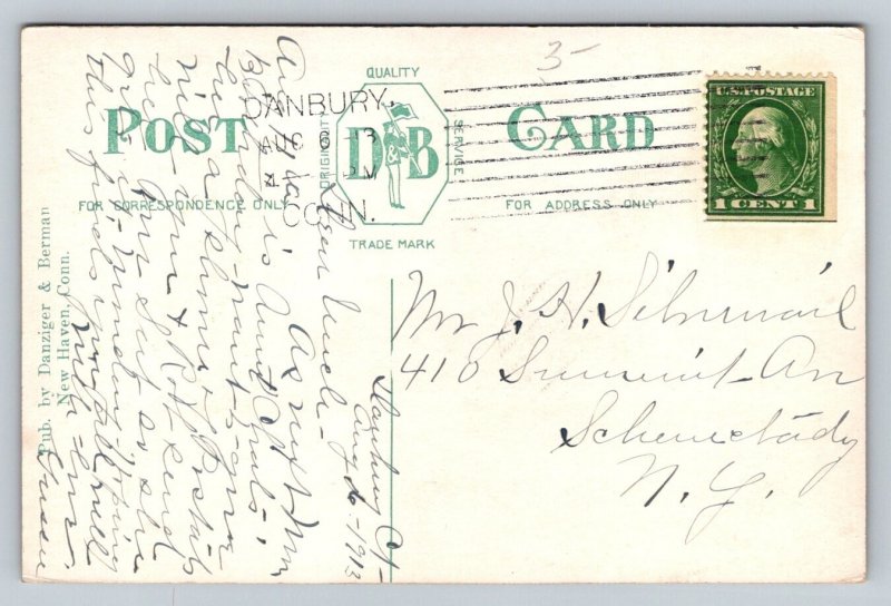 1913  Danbury  Connecticut   Beaver Brook Bridge  Postcard