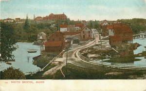 Undivided Back Postcard Town View South Bristol ME Lincoln County Unposted