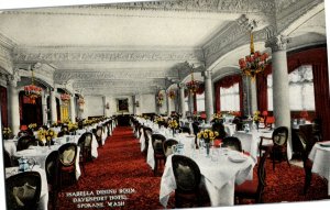 Postcard WA Spokane Davenport Hotel Isabella Dining Room Interior View ~1910 H11