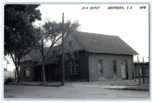 c1978 B-N Depot Aberdeen South Dakota SD Train Depot Station RPPC Photo Postcard