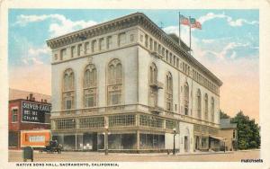 1920s SACRAMENTO CALIFORNIA Native Son's Hall TEICH MCDOUAL Postcard 206