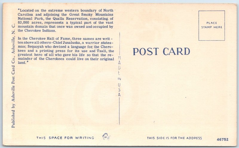 c1940s Cherokee, N.C Bow Arrow Marksman Exhibition Reservation Native Linen A204