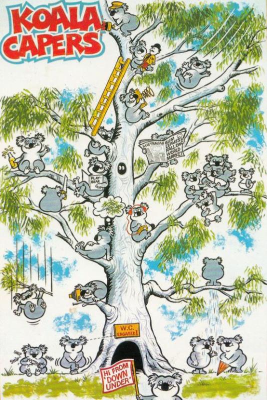 Koala Bear Capers Snakes & Ladders Comic Postcard