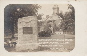 Olathe KS Monument Marking Route of Sante Fe Trail Ritchie Bros Postcard G50 