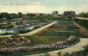 Flower Beds, Mitchell Park - MIlwaukee, Wisconsin WI Postcard