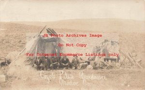 Native American Indians, RPPC, Modoc County, Coyote Pete's Residence