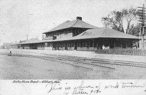 LAKE SHORE TRAIN DEPOT ELKHART INDIANA POSTCARD (c. 1908)