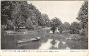 Part of Grove & Lake Knights Park Collingswood new jersey Antique Postcard L3114