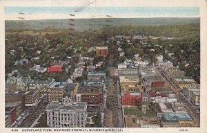 Illinois Bloomington Aeroplane View Business District 1937