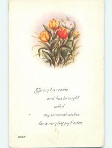 Unused Divided-Back Easter YELLOW AND ORANGE AND WHITE FLOWERS o6688