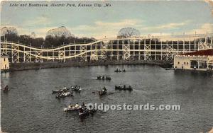 Lake and Boathouse, Electric Park Kansas City, Missouri, MO, USA 1911 Missing...