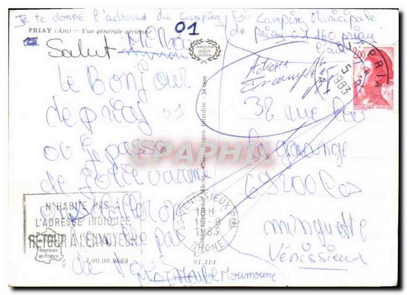 Postcard Modern Priay Ain General aerial view