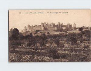Postcard Vue Panoramique du Sud Ouest La Cite De Carcassonne France