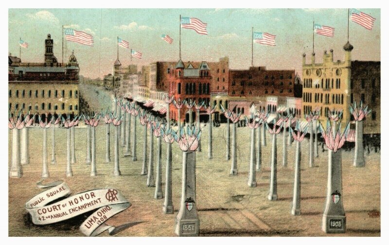 GAR Lima Ohio Court Of Honor 42nd Annual Encampment Flags Patriotic