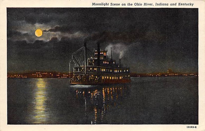 Moonlight seen on the Ohio River Indiana and KY Ohio River KY