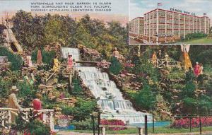 Illinois Chicago Waterfalls And Rock Garden In Olson Park Surrounding Olson R...