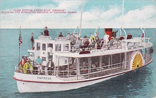 Glass Bottom Power Boat Empress Showing The Submarine Gardens At Catalina Isl...