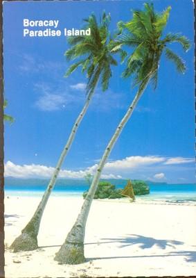 BORACAY POSTCARD 37035 PARADISE ISLAND PHILIPPINE AIRLINE...