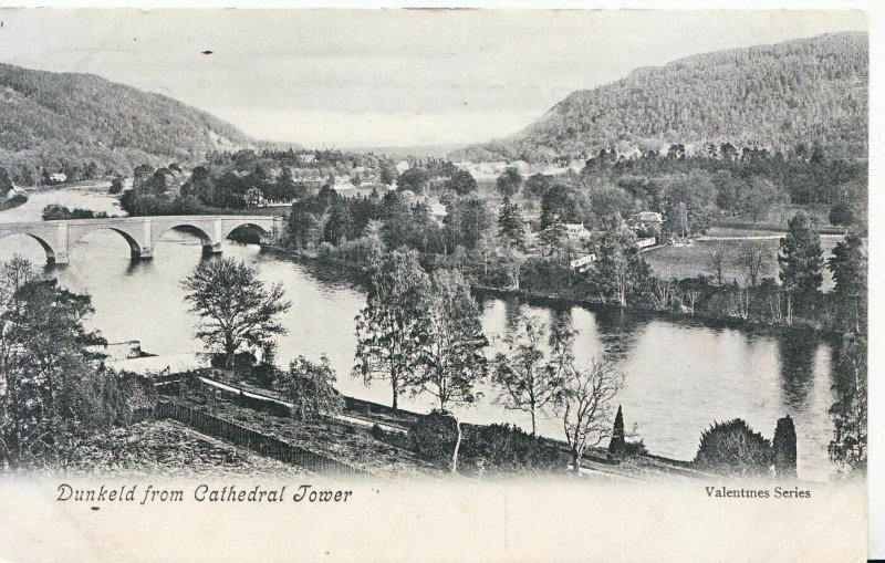 Scotland Postcard - Dunkeld from Cathedral Tower - Perthshire    ZZ3848