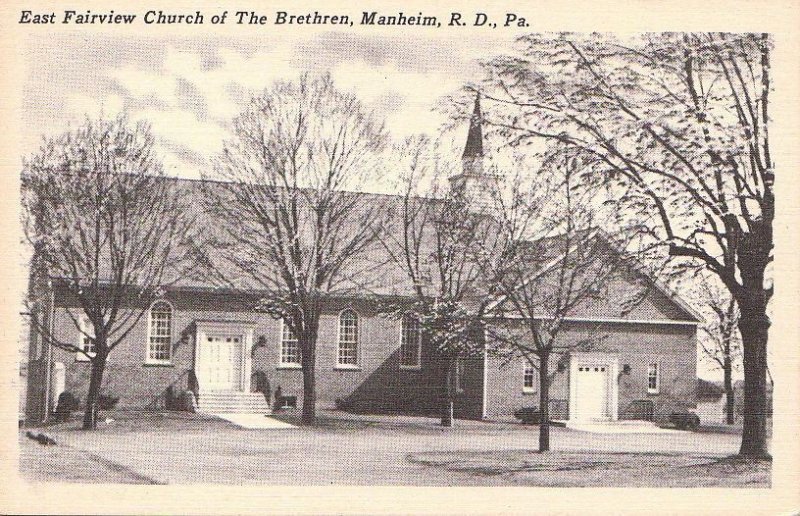 Postcard East Fairview Church of Brethren Manheim RD PA