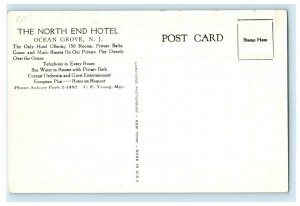 c1930's The North End Hotel Ocean Grove New Jersey NJ Unposted Vintage Postcard 