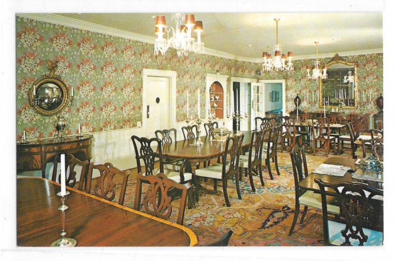 MA Historic Deerfield Inn Dining Room Massachusetts Vtg Walter H Miller Postcard