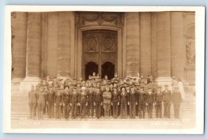 Paris France Postcard RPPC Photo End Of WWI US Sailors Amex c1910's Antique