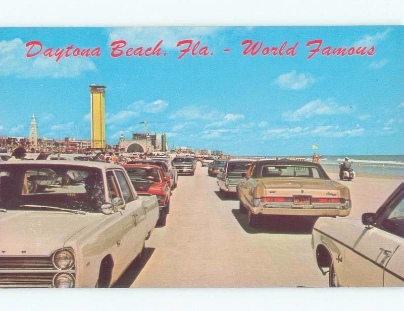 Unused Pre-1980 OLD CARS ON THE BEACH Daytona Beach Florida FL d6461