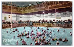 Hot Sulphur Swimming Pool at Sanitarium Baths, Salt Lake City, UT Postcard